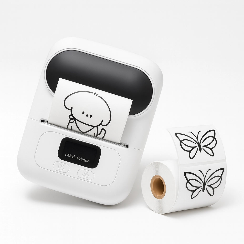 mini imprimante etiquette thermique avec autocollant blanc