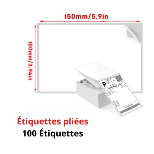 100 Etiquettes Pliées Thermique