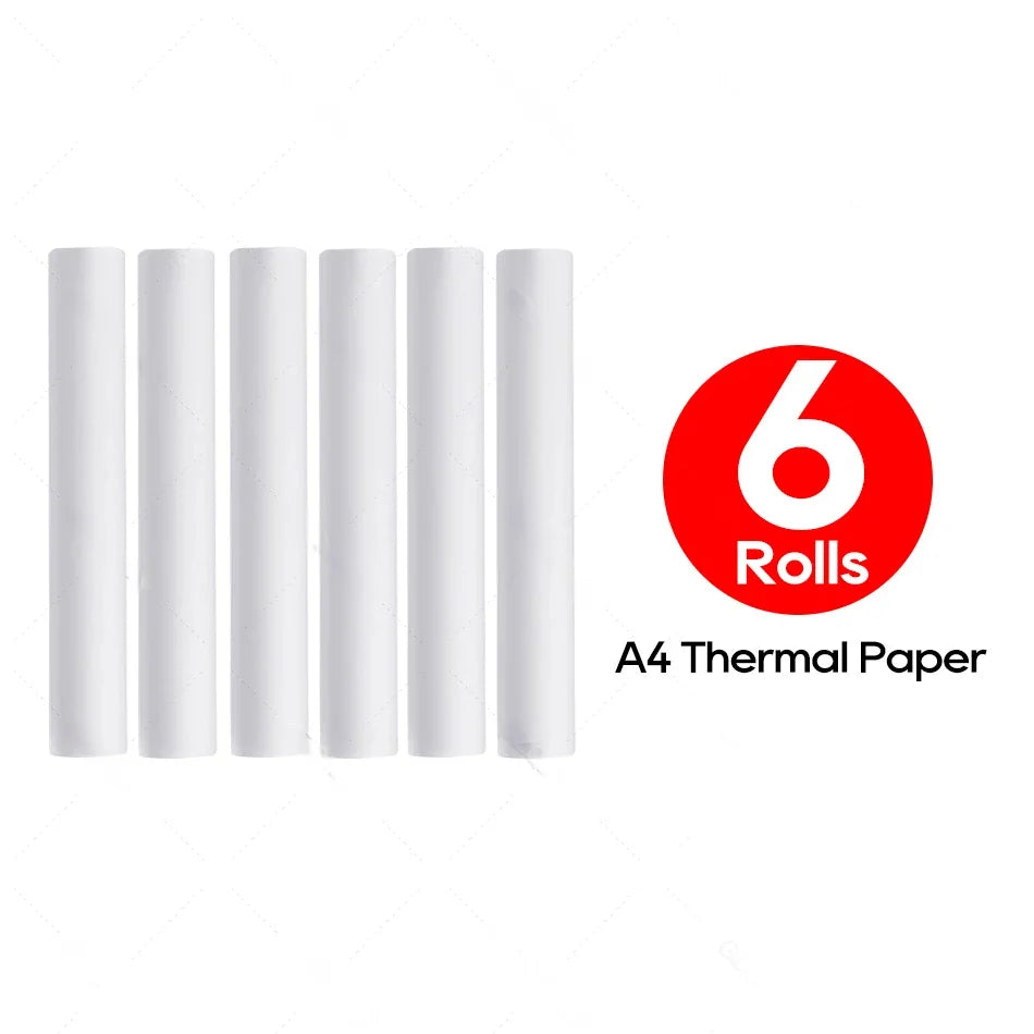 100 pages de Rouleau de Papier Thermique A4 set 6