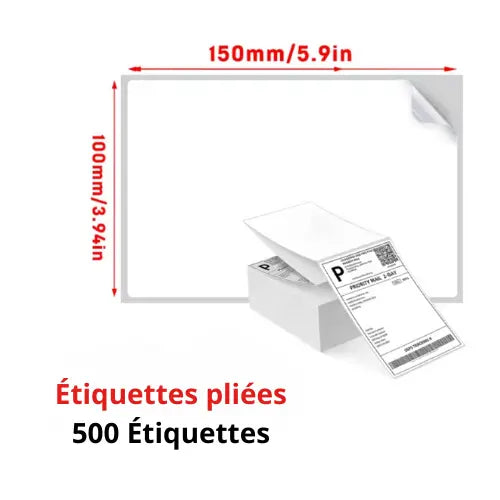 500 Etiquettes Pliées Thermique
