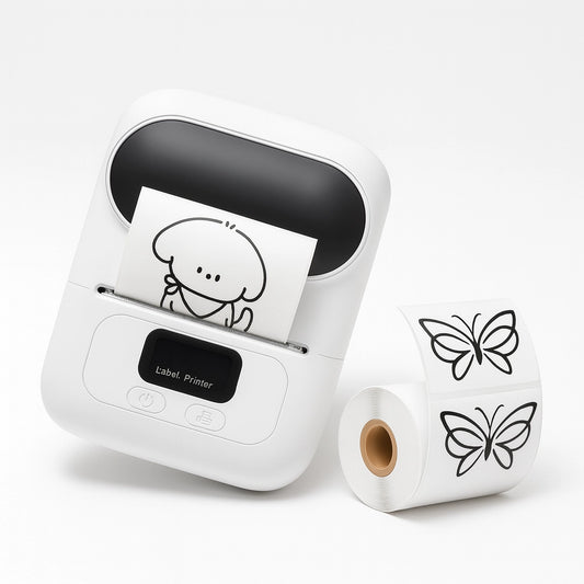 mini imprimante etiquette thermique avec autocollant blanc