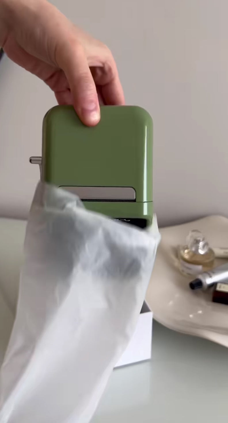découverte de l'imprimante etiquettes thermique verte pour les organisations d'objets comme confiture, ingrédients,...