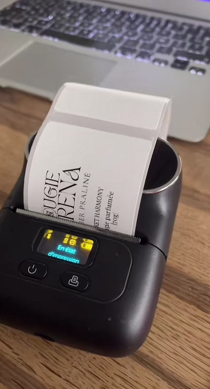 Imprimante Etiquettes Thermique Format Mini - Édition Blanche
